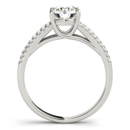 White Gold 14k Split Shank Round Diamond Engagement Ring (1 1/8 cttw)