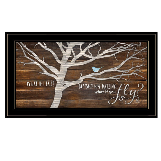 "What If You Fly" Black Framed Wall Art by Marla Rae