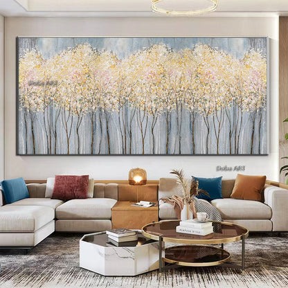 Hand-painted oil painting european-style elegant hanging painting sunrise snow mountain decorative painting fantasy vertical murals large fresh knife painting